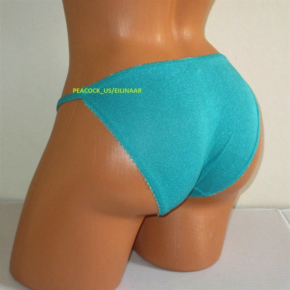 Victoria Secret Shimmer Shine String Bikini Panty S Bright Green Capri